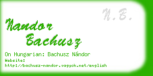 nandor bachusz business card